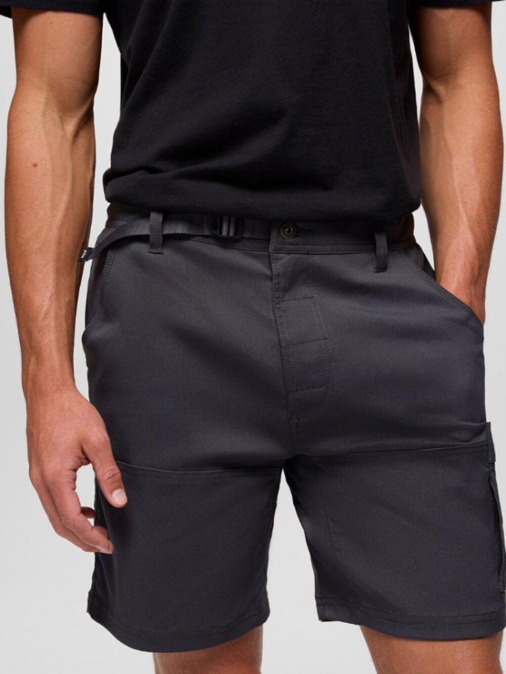 prAna Stretch Zion Shorts Men 33W 12L Charcoal Hiking Cargo M3STRE116
